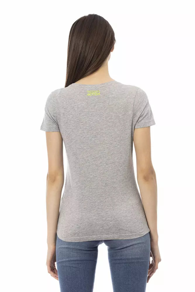 Trussardi Action Graues Baumwoll-T-Shirt für Damen