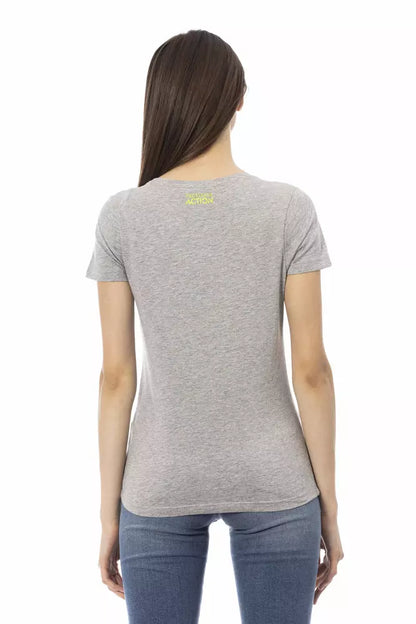 Trussardi Action Graues Baumwoll-T-Shirt für Damen