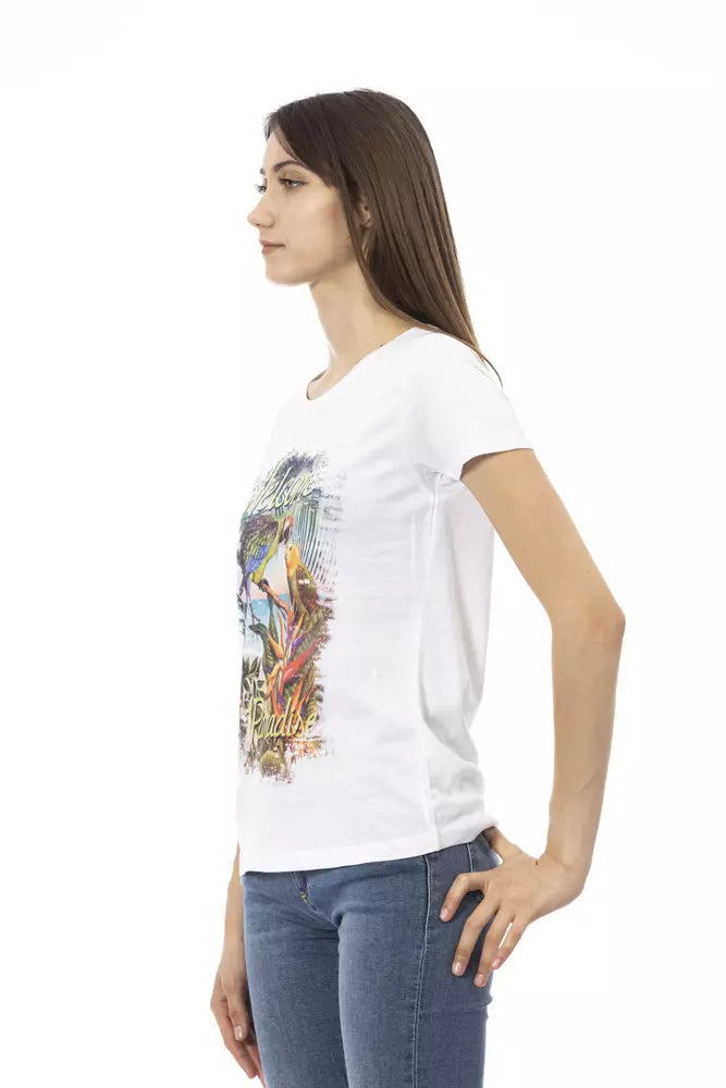 Trussardi Action Weißes Baumwoll-T-Shirt für Damen