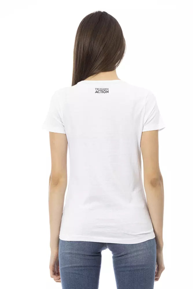 Trussardi Action Weißes Baumwoll-T-Shirt für Damen