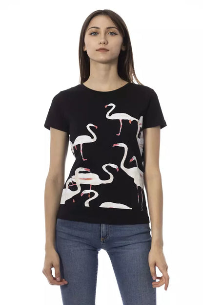 Trussardi Action Chic – Schwarzes, kurzärmliges T-Shirt mit Rundhalsausschnitt