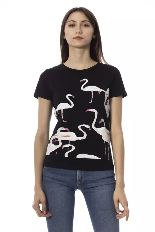 Trussardi Action Chic – Schwarzes, kurzärmliges T-Shirt mit Rundhalsausschnitt