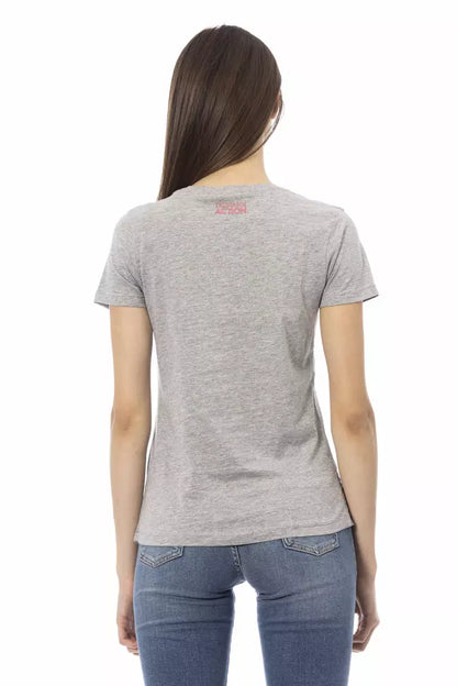 Trussardi Action Graues Baumwoll-T-Shirt für Damen