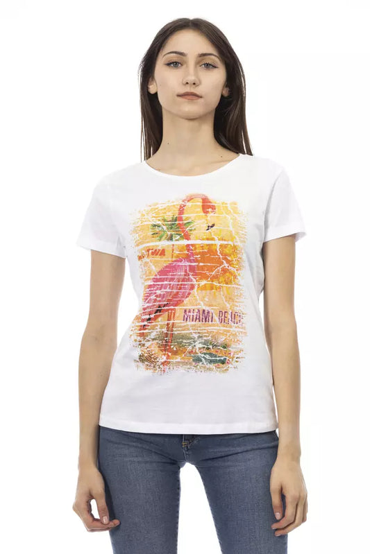 Trussardi Action Weißes Baumwoll-T-Shirt für Damen