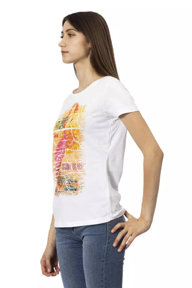 Trussardi Action Weißes Baumwoll-T-Shirt für Damen
