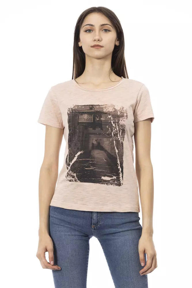 Trussardi Action Mehrfarbiges Damen-T-Shirt aus Baumwolle