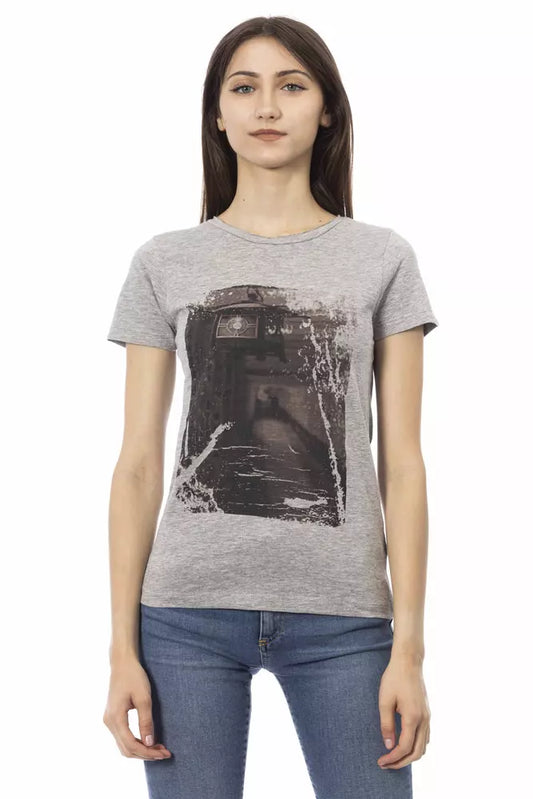 Trussardi Action Graues Baumwoll-T-Shirt für Damen