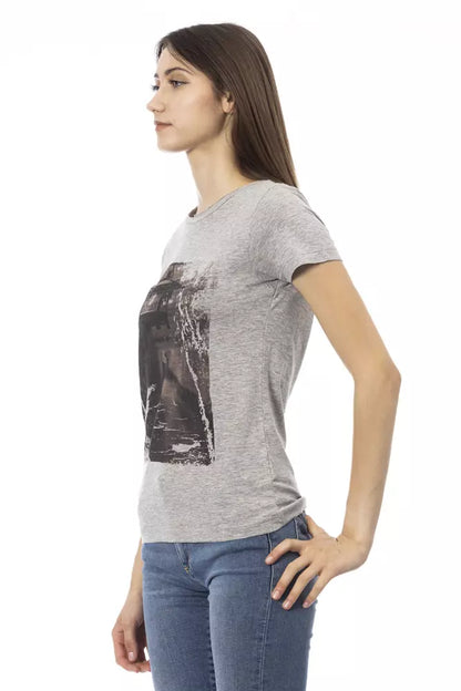 Trussardi Action Graues Baumwoll-T-Shirt für Damen