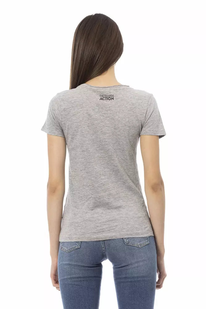 Trussardi Action Graues Baumwoll-T-Shirt für Damen