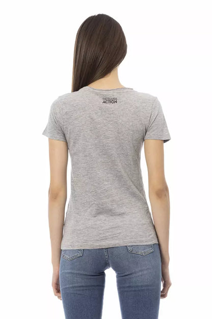 Trussardi Action Graues Baumwoll-T-Shirt für Damen