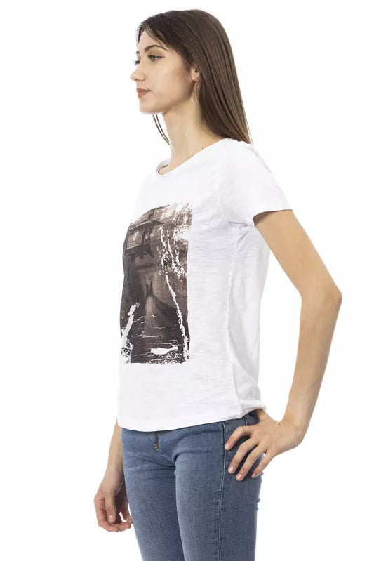 Trussardi Action Weißes Baumwoll-T-Shirt für Damen