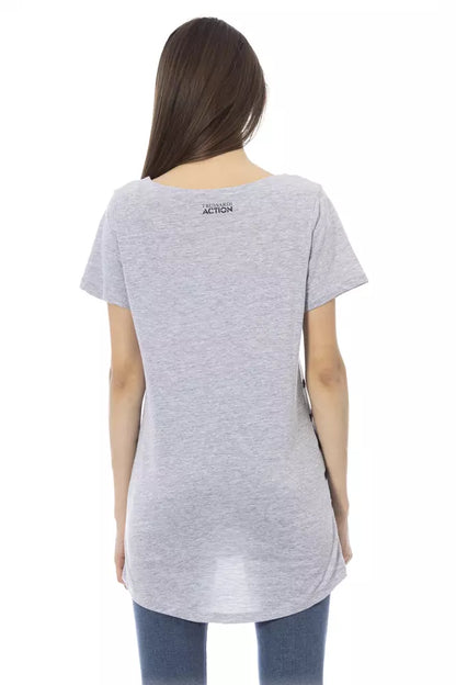 Trussardi Action Graues Baumwoll-T-Shirt für Damen