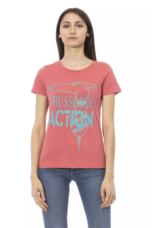 Trussardi Action Mehrfarbiges Damen-T-Shirt aus Baumwolle