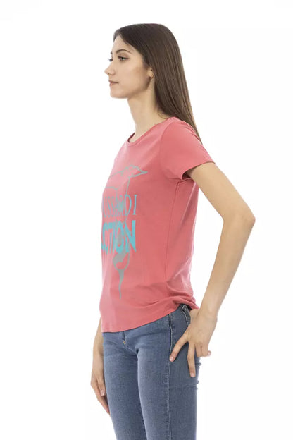 Trussardi Action Mehrfarbiges Damen-T-Shirt aus Baumwolle