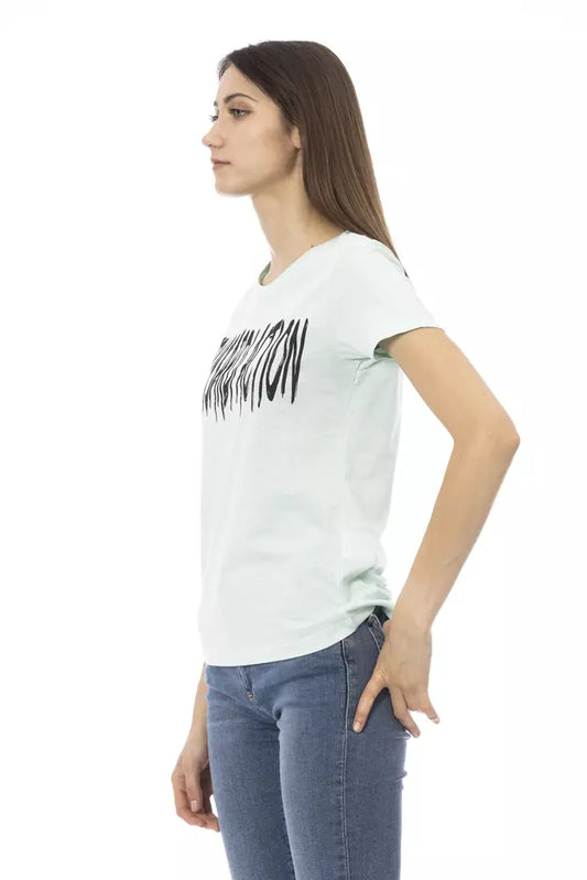 Trussardi Action Hellblaues Baumwoll-T-Shirt für Damen