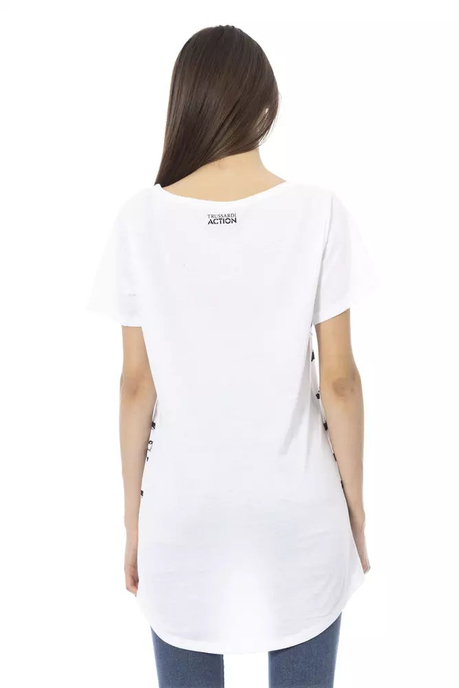 Trussardi Action Weißes Baumwoll-T-Shirt für Damen