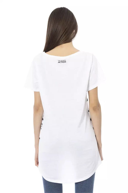 Trussardi Action Weißes Baumwoll-T-Shirt für Damen