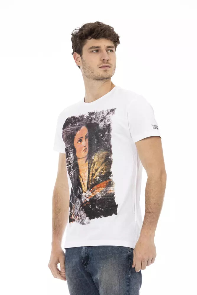 Trussardi Action Herren-T-Shirt aus weißer Baumwolle