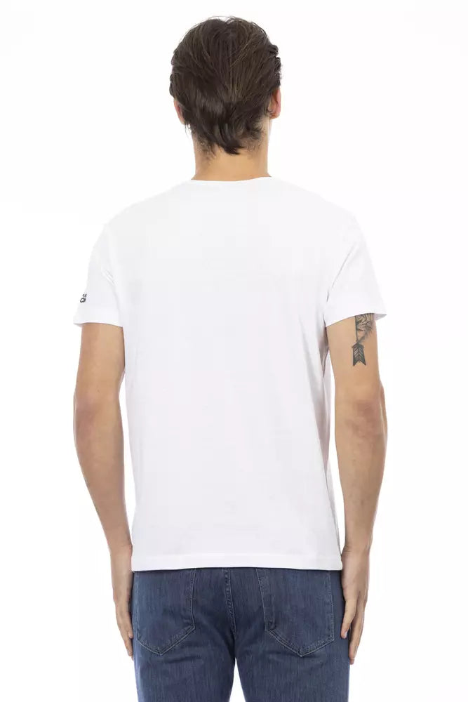 Trussardi Action Herren-T-Shirt aus weißer Baumwolle