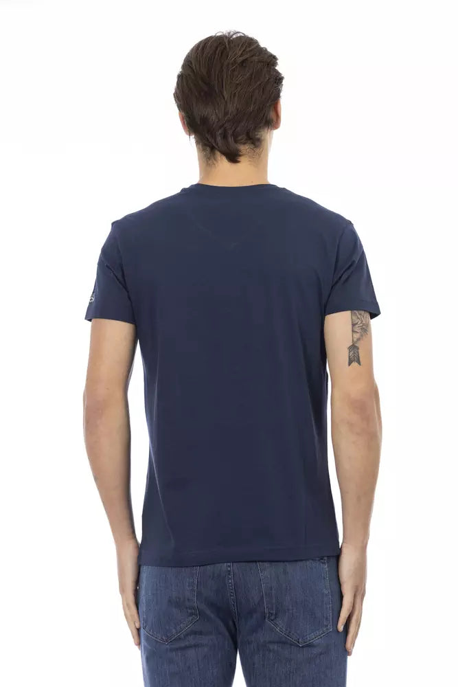 Trussardi Action Blaues Herren-T-Shirt aus Baumwolle