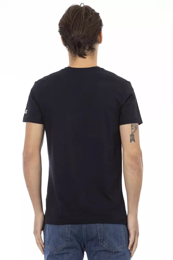 Trussardi Action Schwarzes Baumwoll-T-Shirt für Herren