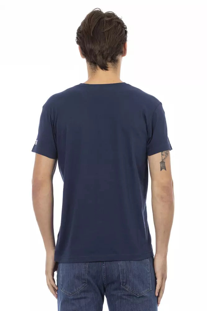 Trussardi Action Blaues Herren-T-Shirt aus Baumwolle