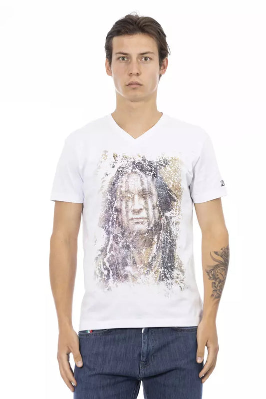 Trussardi Action Weißes Baumwoll-T-Shirt für Herren