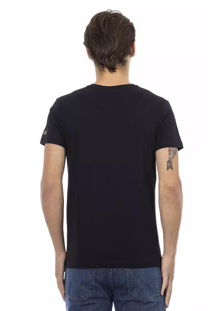 Trussardi Action Schwarzes Baumwoll-T-Shirt für Herren
