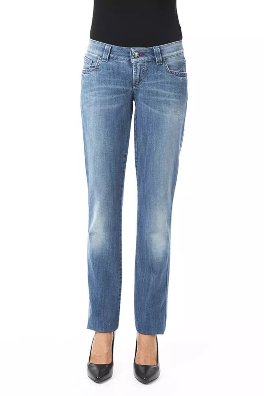 BYBLOS Damen-Jeans in normaler Passform aus blauer Baumwolle