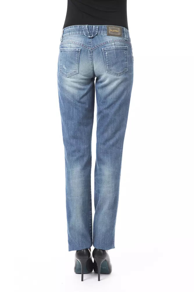 BYBLOS Damen-Jeans in normaler Passform aus blauer Baumwolle