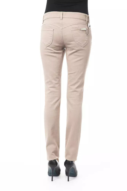 BYBLOS Beige Damen Slim Hose aus Baumwolle