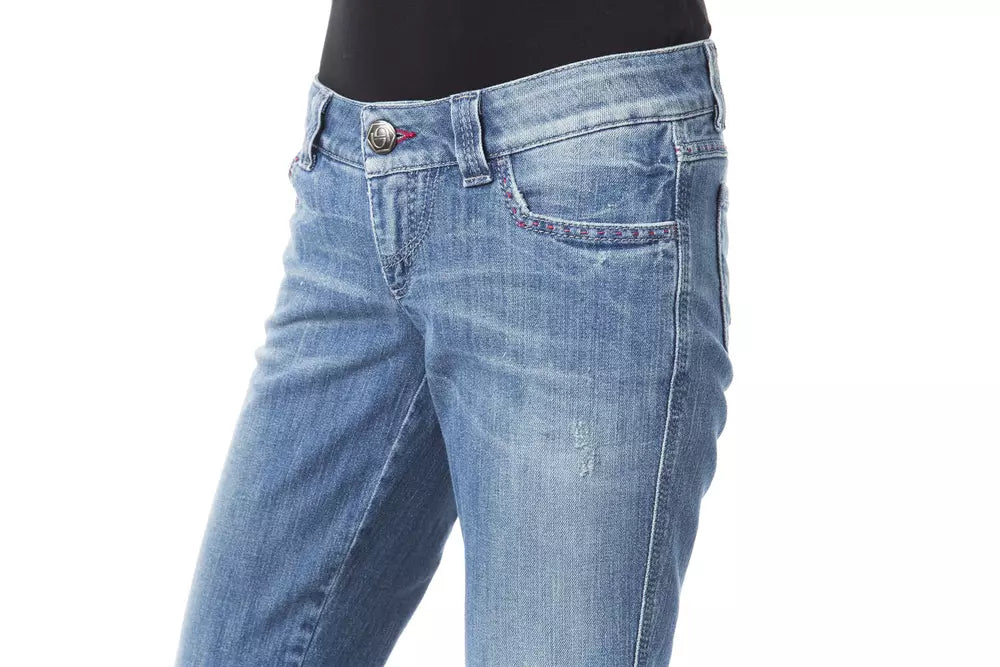 BYBLOS Damen-Jeans in normaler Passform aus blauer Baumwolle