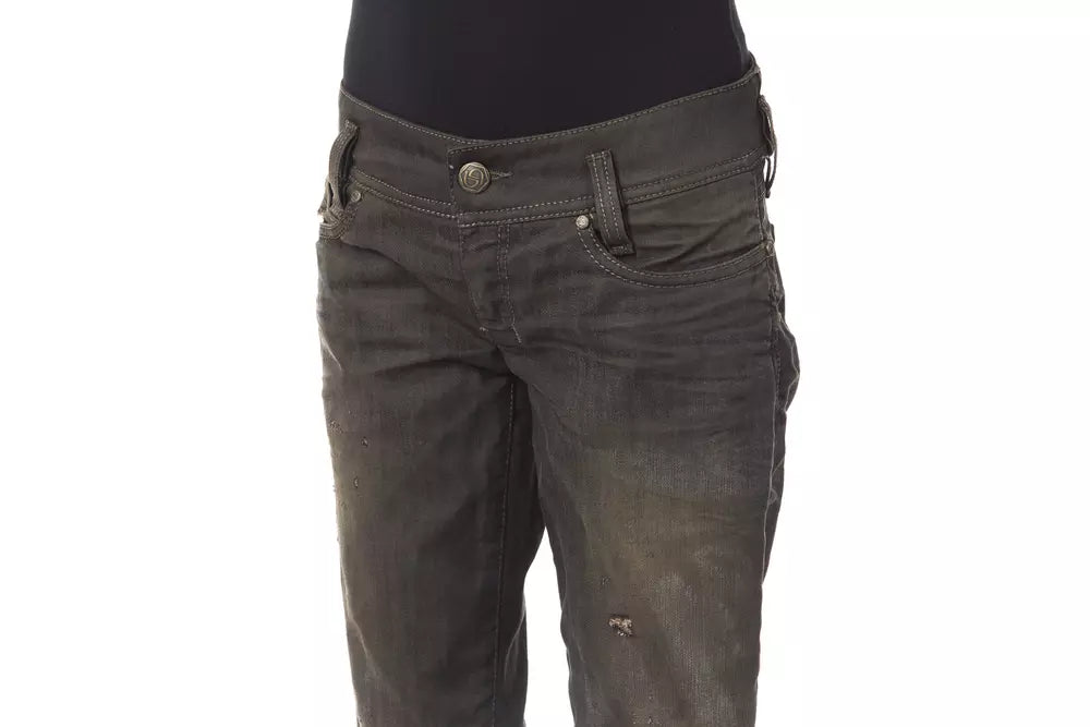BYBLOS Schwarze Damen-Jeans aus Baumwolle in regulärer Passform