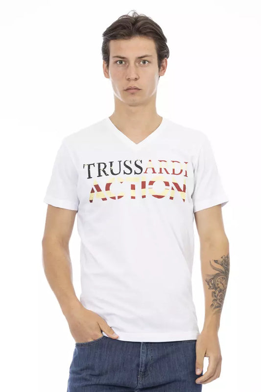 Trussardi Action Herren-T-Shirt aus weißer Baumwolle