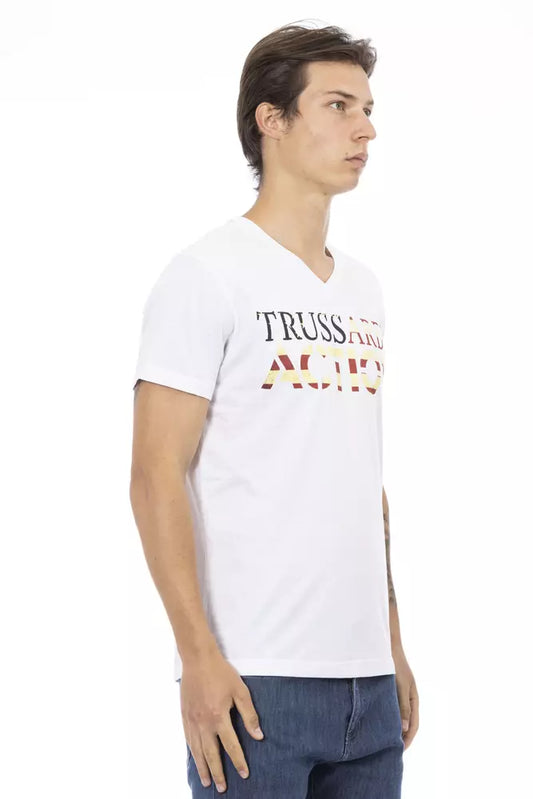 Trussardi Action Herren-T-Shirt aus weißer Baumwolle