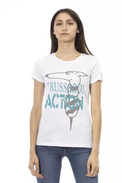 Trussardi Action Weißes Baumwoll-T-Shirt für Damen
