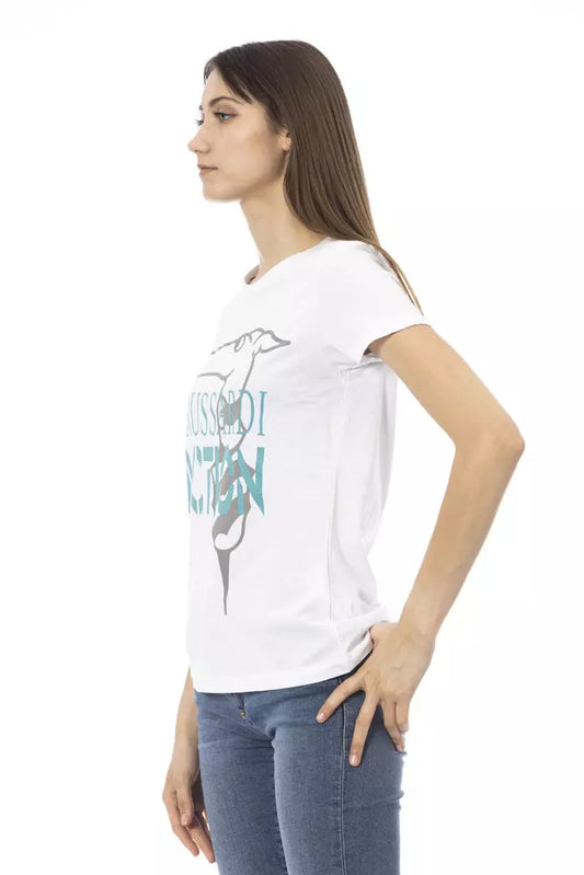 Trussardi Action Weißes Baumwoll-T-Shirt für Damen