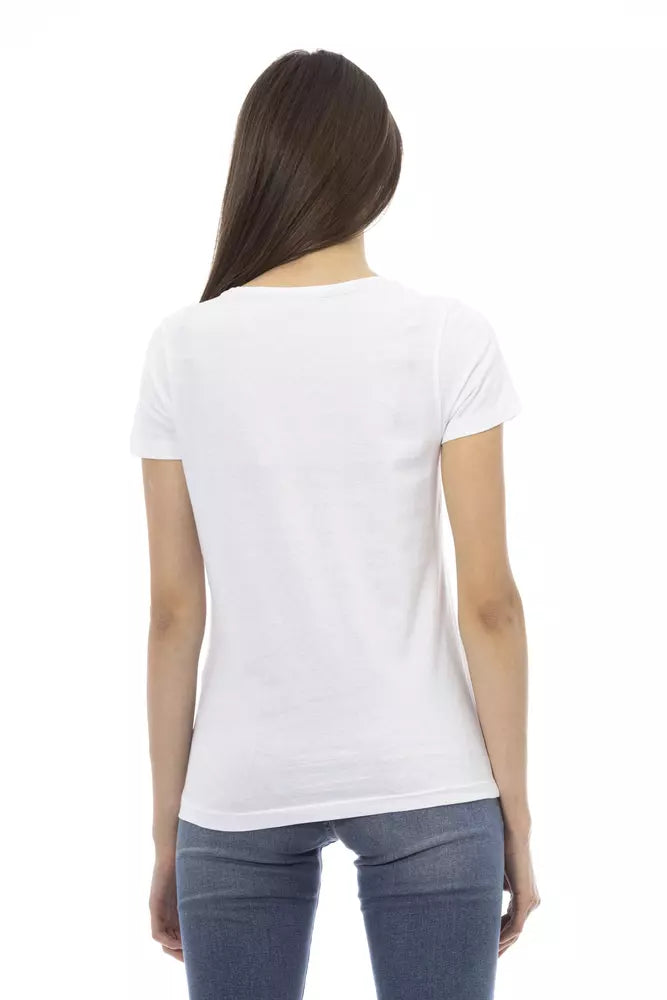 Trussardi Action Weißes Baumwoll-T-Shirt für Damen