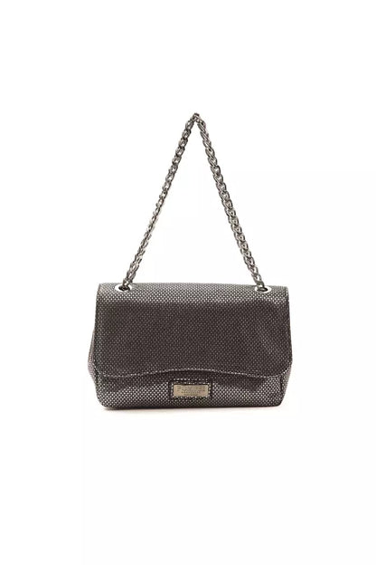 Pompei Donatella Graue Leder-Umhängetasche für Damen