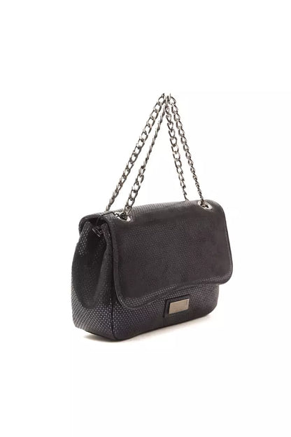 Pompei Donatella Damen-Umhängetasche aus blauem Leder