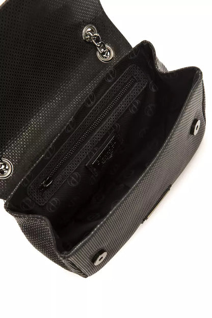 Pompei Donatella – Umhängetasche aus schwarzem Leder für Damen