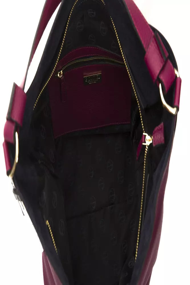 Pompei Donatella „Burgunderrote Leder-Umhängetasche für Damen“