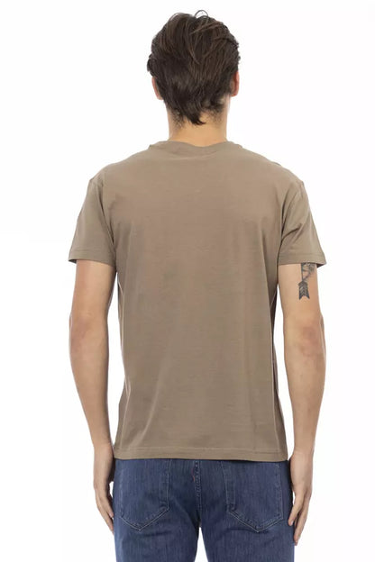 Trussardi Action Braunes Herren-T-Shirt aus Baumwolle