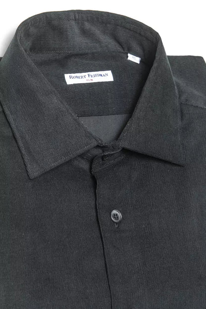 Robert Friedman Black Cotton Men Shirt