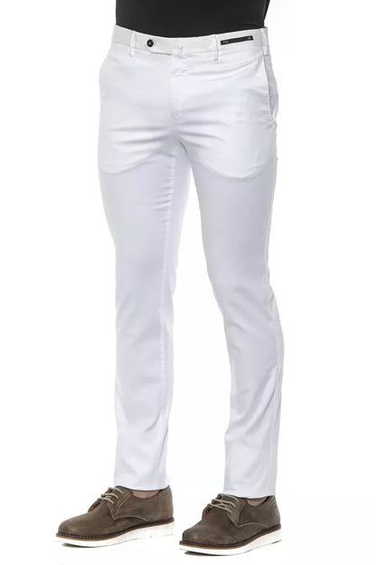 PT Torino Herren Slim Fit Hose aus weißer Baumwolle
