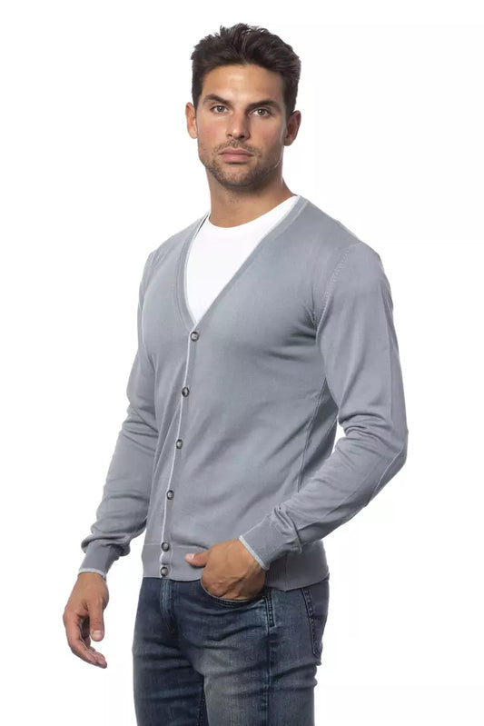 Verri Graue Herren-Strickjacke aus Baumwolle