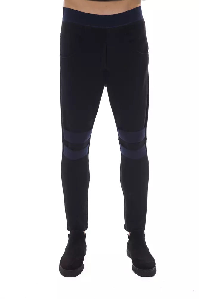 Nicolo Tonetto Schwarze Viskose Herrenhose