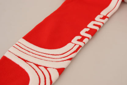 GCDS Roter Wollpullover mit Logo-Aufdruck und Rundhalsausschnitt für Herren