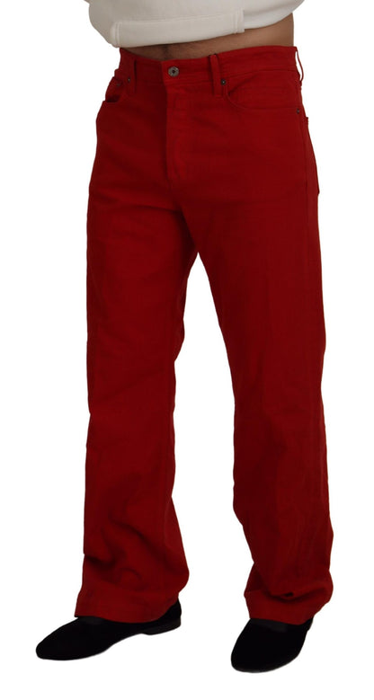 Dolce &amp; Gabbana Rote Straight Fit Jeans aus Baumwolle für Herren