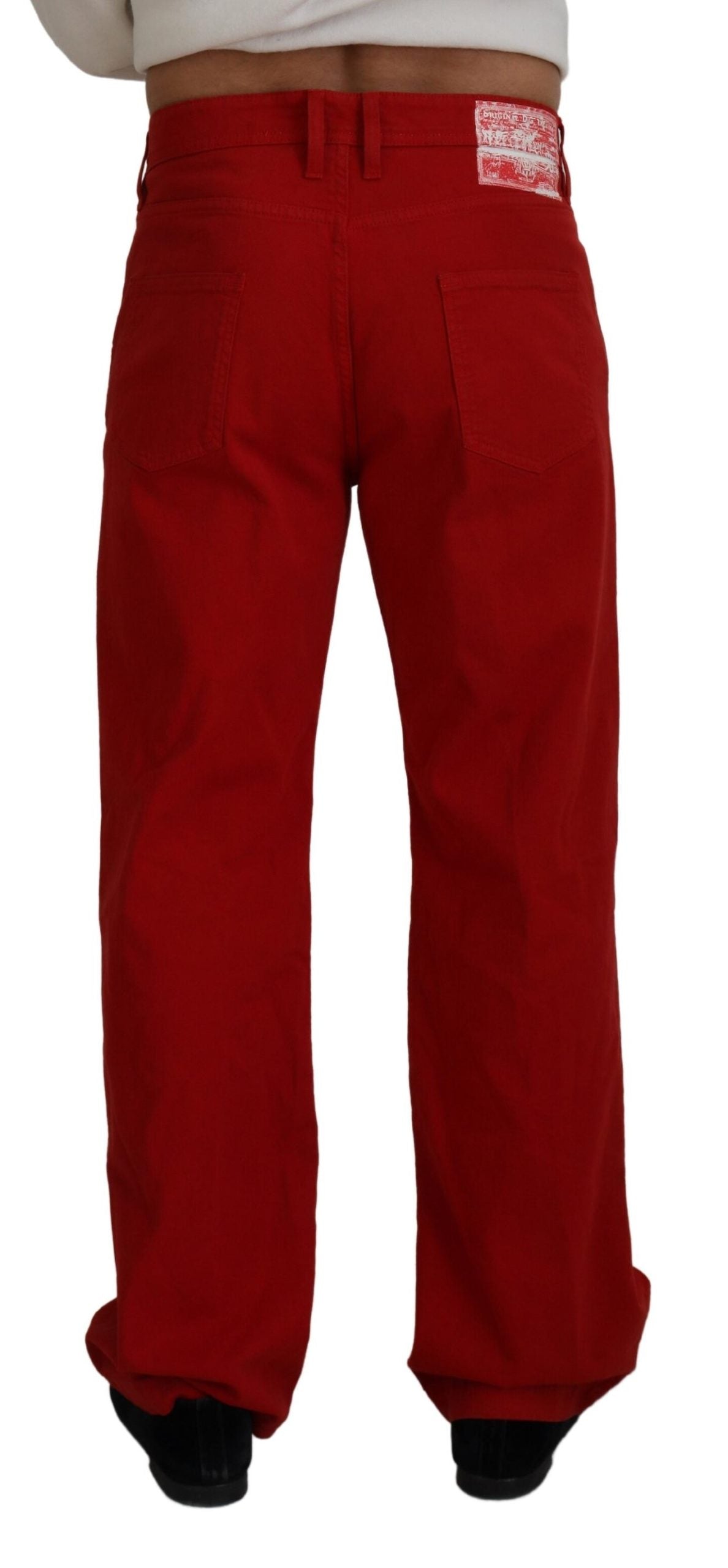 Dolce &amp; Gabbana Rote Straight Fit Jeans aus Baumwolle für Herren